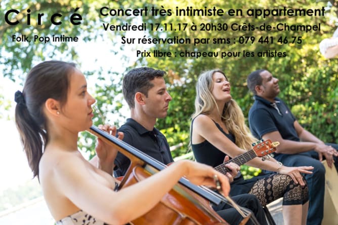 Concert très intime en Appart' à Champel, Genève, le 1.12.17. Rsvp : 079 441 46 75