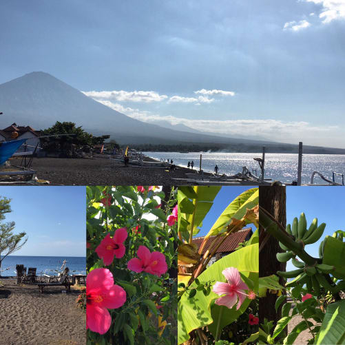 Vue de la plage à Amed