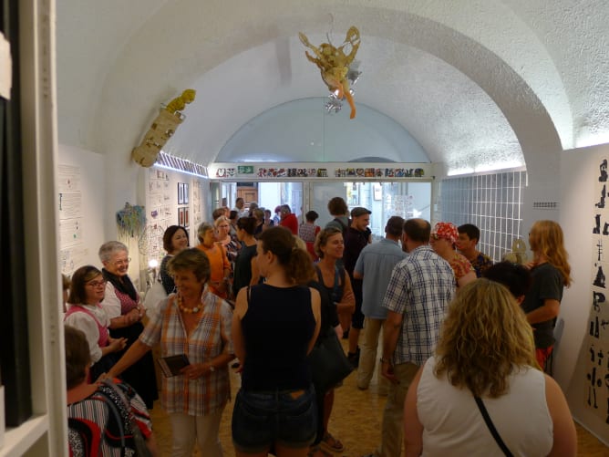 an opening in one of the galleries, in the ancient city center of Gmunden