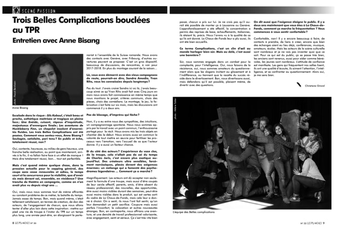 Article TPR Anne Bissang Magazine N°55