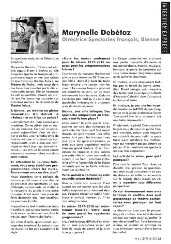 Article Marynelle Debétaz Magazine N°61