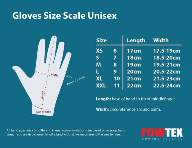 Gloves size scale