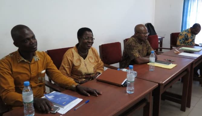 Séance de travail à Lomé - Présentation du projet de «soins de plaies chroniques», responsables de formation en soins infirmiers