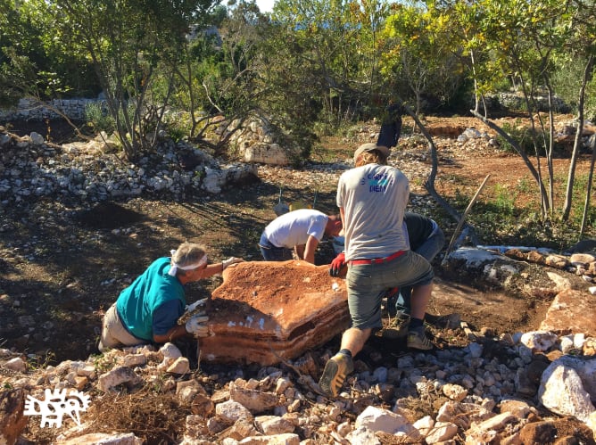 Building the campground and drystone walls