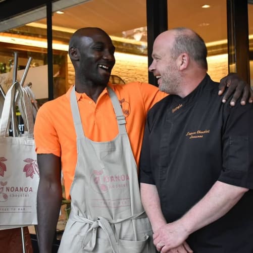 Alexis, producteur et Christophe, chocolatier