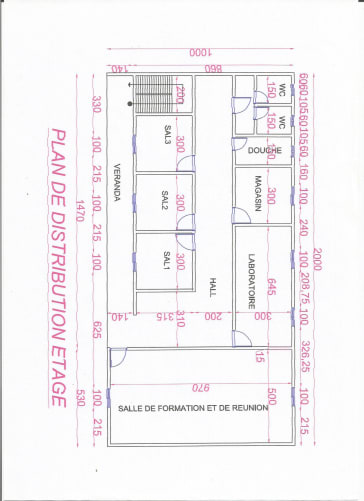 Plan de distribution  étage.