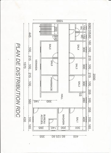 Plan de distribution rez de chaussée.