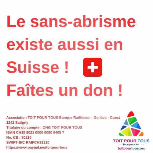 Le sans-abrisme existe en Suisse !