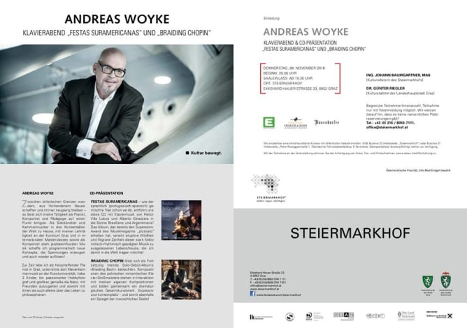 Invitation piano recital Graz Steiermarkhof