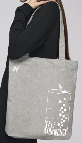 Das Design «Die Dose Selbstbewusstsein» auf der Tote Bag. 