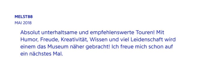 Feedback von Teilnehmern aus vorgangenen #letsmuseeum-Touren 