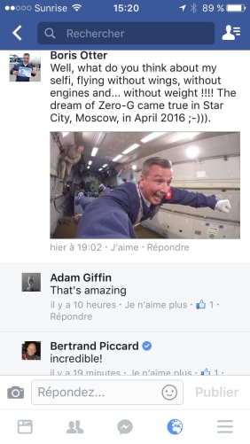 Netter Kommentar von Explorer Bertrand Piccard.