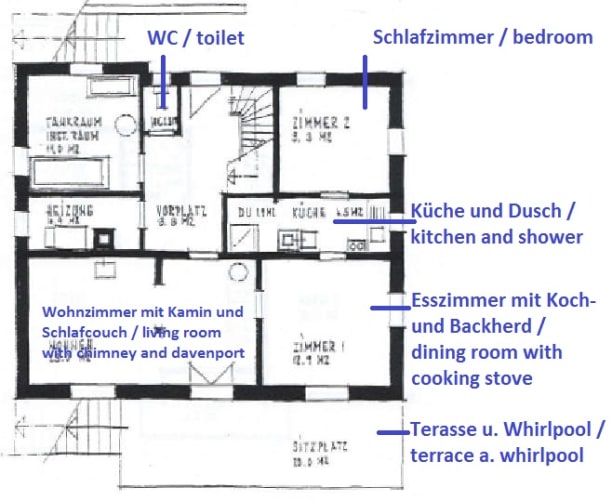 Jetziger Grundriss der Ferienwohnung