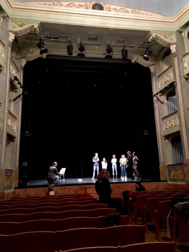 Erste Bühnenbegehung am Teatro Sociale in Bellinzona