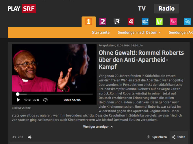 https://www.srf.ch/sendungen/perspektiven/ohne-gewalt-rommel-roberts-ueber-den-anti-apartheid-kampf