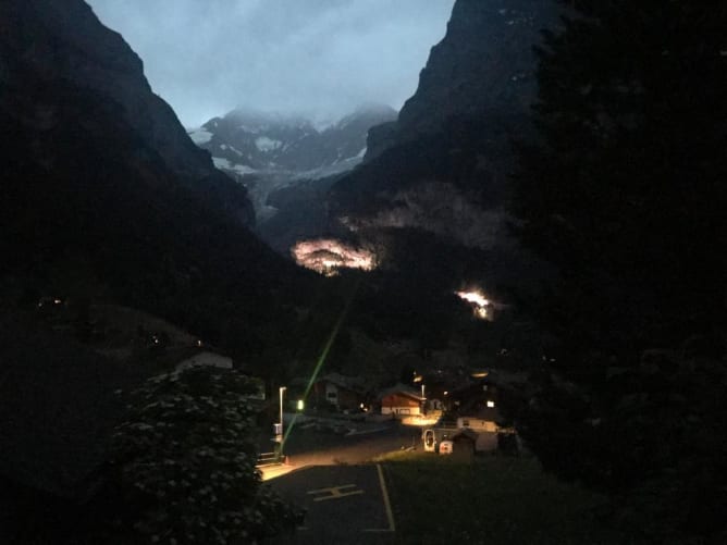 Inszenierung Beleuchtung ehml. Unterer Grindelwaldgletscher