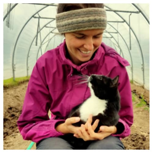 Ellie & one of the farm cats (Diego)