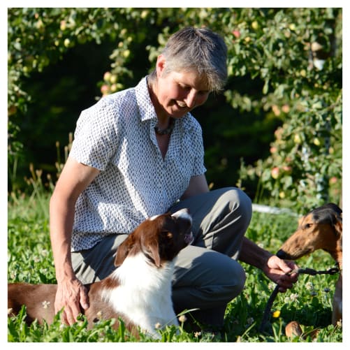 Anita with her dog, Najla, and a visiting friend