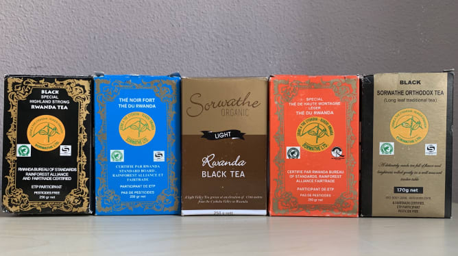 A selection of some Rwandan black tea.