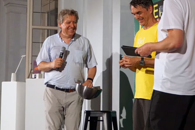 Am Poesiefestival Erlangen. Mit Florian Felix Weyh und Markus Hoffmann. (Bilder: Tamara Romaniuk)