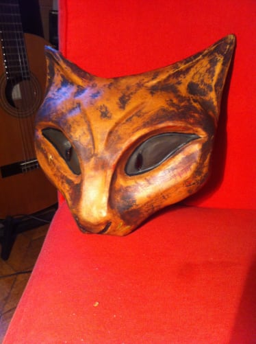 Cat leather mask by R. Summa