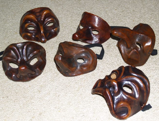 A collection of a few Pierangelo Summa's leather masks