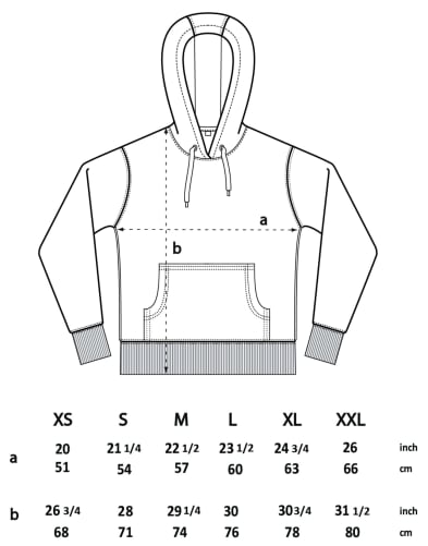 Grössenabmessung Hoodie