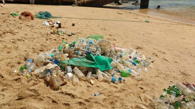 Garbage on Goan beaches