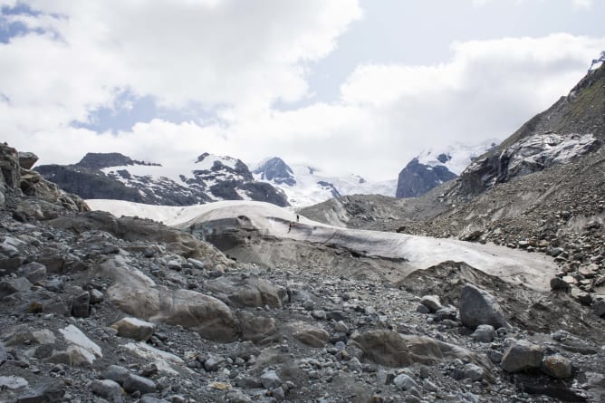 Hiking to the Morteratsch Glacier