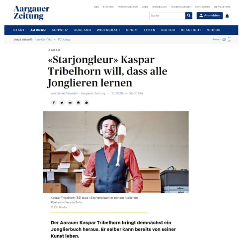 Bericht über das «Jonglierbuch für alle» in der Aargauer Zeitung