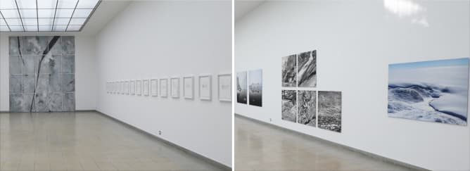 Impressionen aus dem Kunsthaus Glarus. Links Arbeiten von Martin Stützle, rechts von Fridolin Walcher