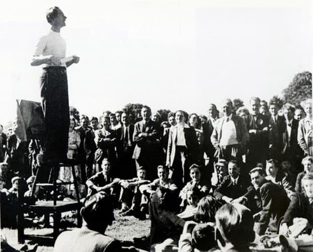 Speakers’ Corner à Bristol’s Downs dans les années 1950