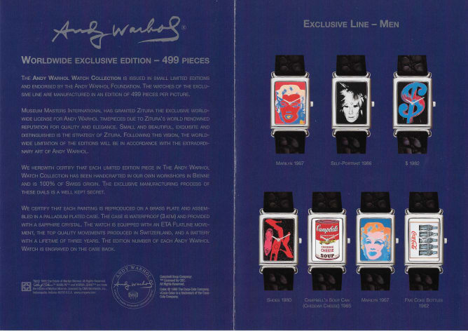 Catalogue Andy Warhol Exclusive Line