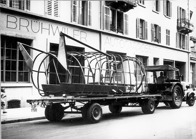 The cloud projector was built in Lucerne