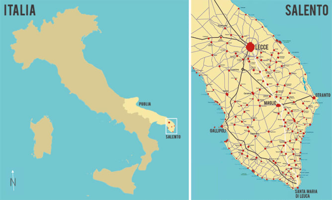 Italien, und der Salento, die südlichste Subregion von Apulien