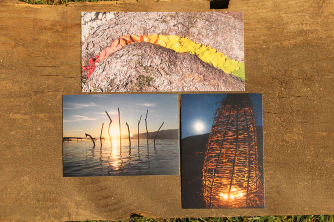 Self-made Landart Postcards