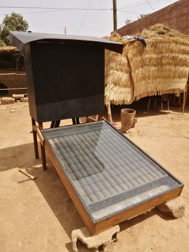 The solar dryer is produced locally