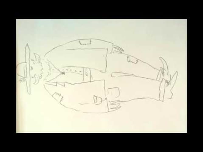 Walk test animation - Musikant in der Luft