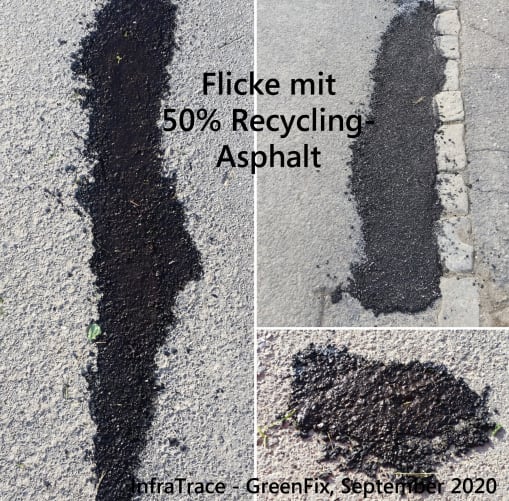 Flicke mit 50% Recycling-Asphalt