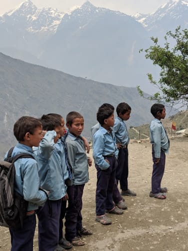 Students of Shree Prakash Basic School, Dolpa district,Nepal