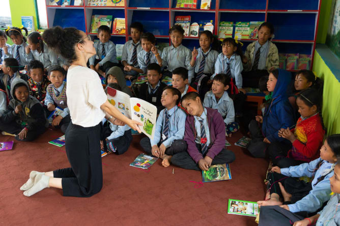 Story-telling session in BOOKS FOR CHANGE library