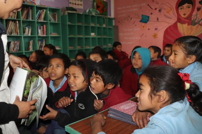 Story-telling session in BOOKS FOR CHANGE library