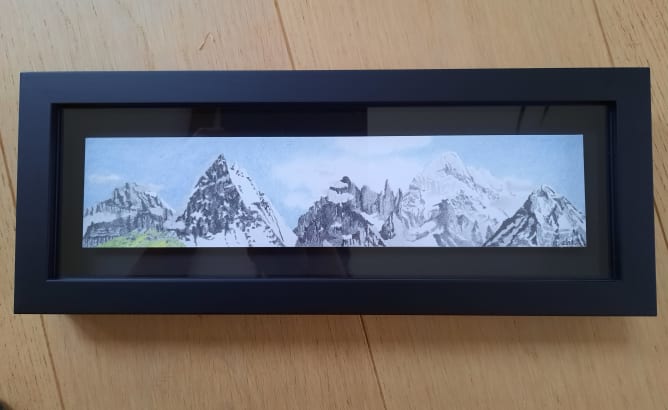 reward: drawing mountain panorama