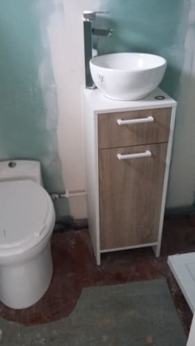 Salle de douche chambre d'hôtes pendant les travaux