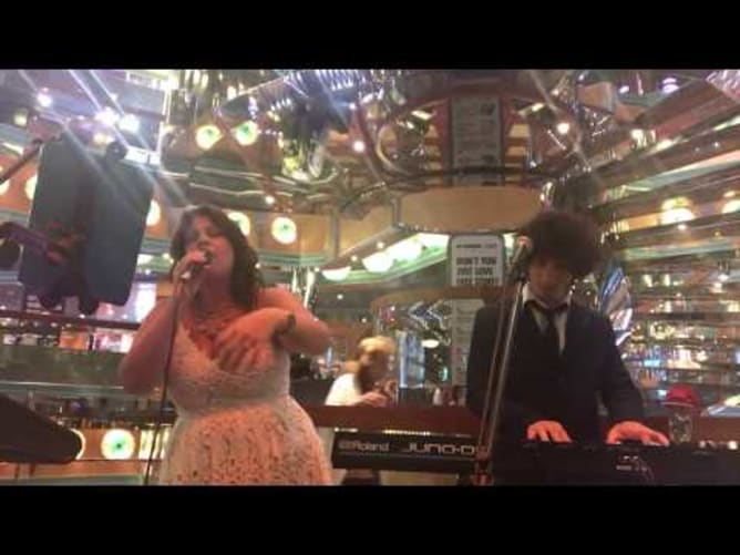 Nadia Stix sings on a ship - Don't stop the music