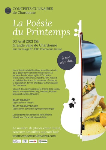 Concerts Culinaires de Chardonne À vos agenda