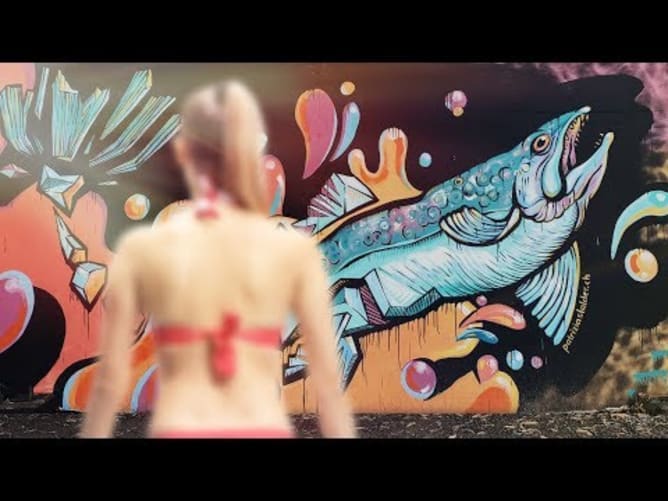 Street Art für das Lachs Comeback