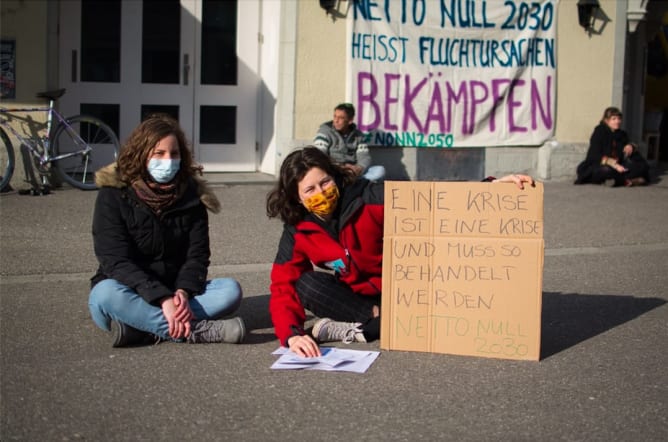 Sitzstreik in der Steibi am 19.3