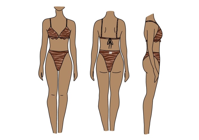 Wilderness collection sketches - Tiger print - Multiway, long straps, cheeky