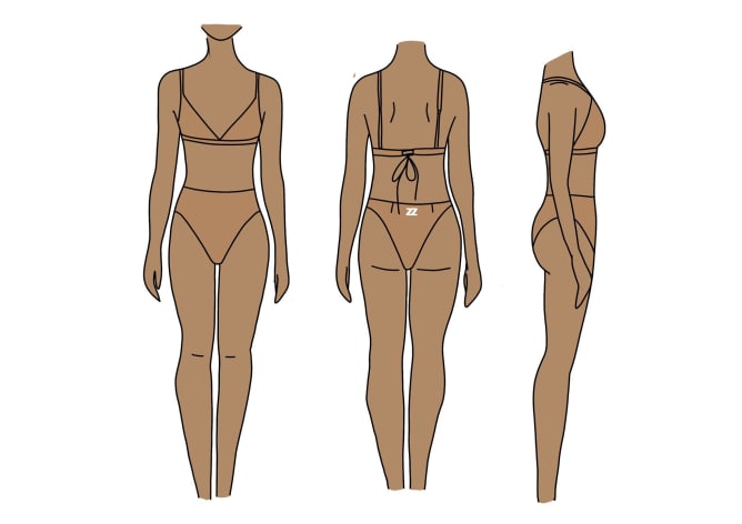 Wilderness collection sketches - Shiny sand - High waisted, high support, medium cheeky